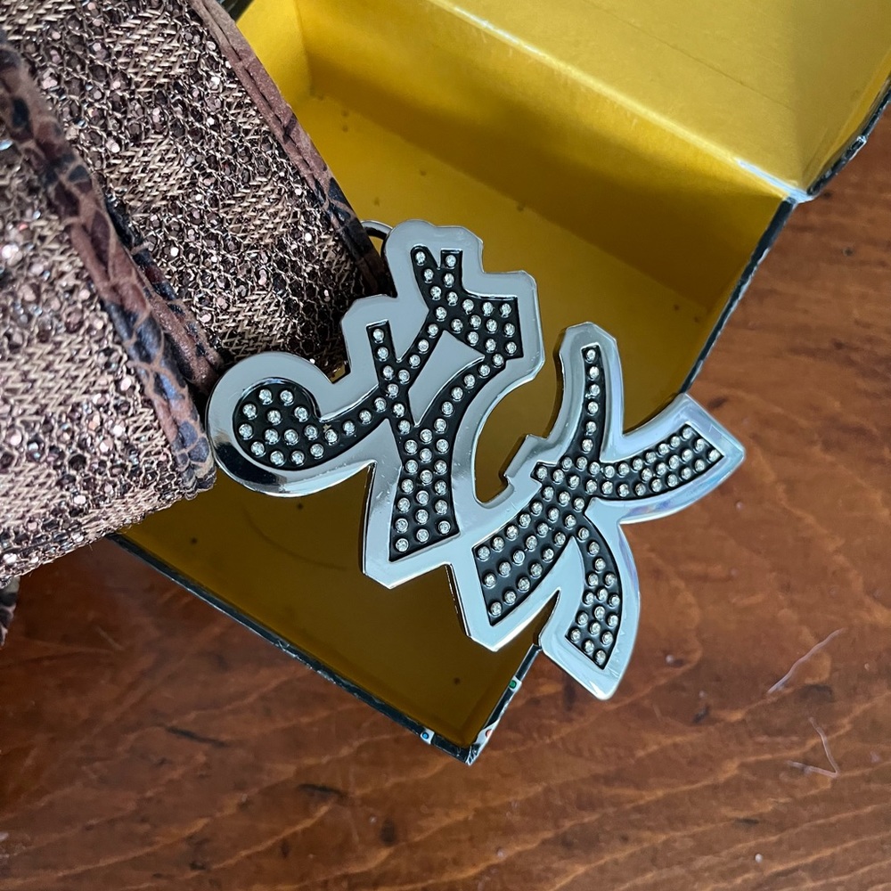 Cool Belt w/ "A K" Rhinestone Buckle